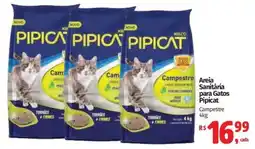 Supermercados Mateus Areia Sanitária para Gatos Pipicat oferta