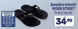 Supermercados Jau Serve Sandália Infantil Rider Street Preta/Verde oferta
