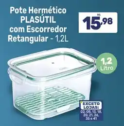 Supermercados Jau Serve Pote Hermético Plasútil com Escorredor Retangular oferta