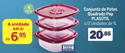 Supermercados Jau Serve Conjunto de Potes Quadrado Pop Plasútil oferta