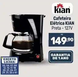 Supermercados Jau Serve Cafeteira Elétrica KIAN Preta - 127V oferta