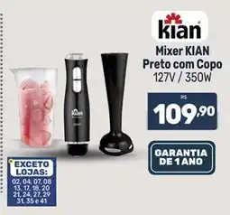Supermercados Jau Serve Mixer kian preto com copo oferta
