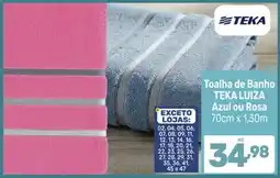 Supermercados Jau Serve Toalha de Banho TEKA LUÍZA Azul ou Rosa oferta