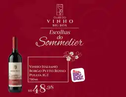 Big Box vinho italiano borgo petto rosso puglia igt oferta