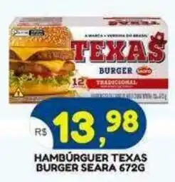 Bramil Supermercados Hambúrguer texas burger seara oferta