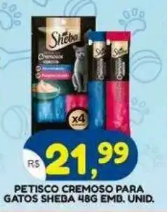 Bramil Supermercados Petisco cremoso para gatos sheba oferta