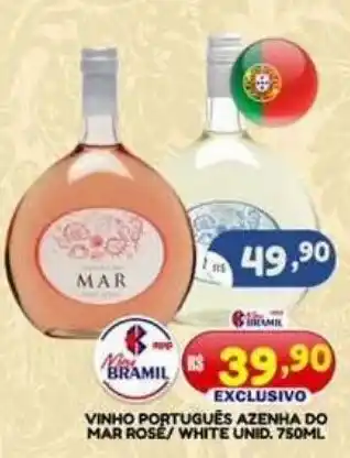 Bramil Supermercados vinho português azenha do mar rosé/ white unid. oferta