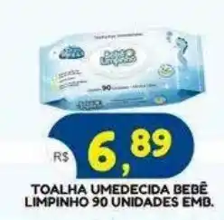 Bramil Supermercados toalha umedecida bebê limpinho oferta