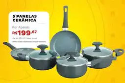 Casa e Vídeo 5 panelas cerâmica oferta