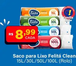 Super Show Saco para Lixo Felita Clean oferta