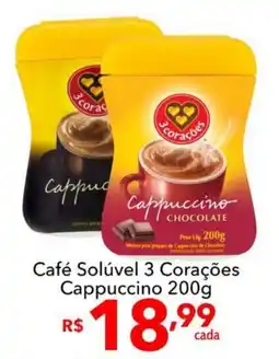 UniSuper Café Solúvel 3 Corações Cappuccino oferta