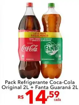 UniSuper Pack refrigerante coca-cola original 2l + fanta guaraná 2l oferta