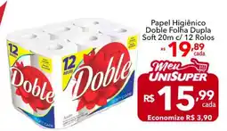 UniSuper Papel Higiênico Doble Folha Dupla Soft oferta