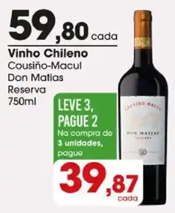Zaffari Vinho Chileno Cousino-Macul Don Matias Reserva oferta