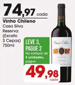 Zaffari Vinho Chileno Casa Silva Reserva oferta