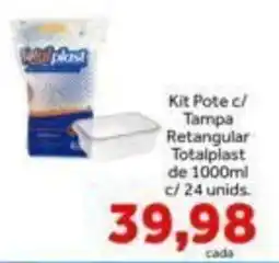 Shibata Supermercados Kit Pote c/ Tampa Retangular Totalplast oferta