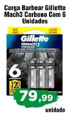 Copercana Carga barbear gillette mach3 carbono com 6 unidades oferta