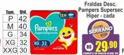 Serrano Supermercado Fraldas Desc. Pampers Supersec Hiper oferta