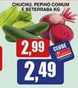 Supermercados Paraná chuchu, pepino comum e beterraba kg oferta