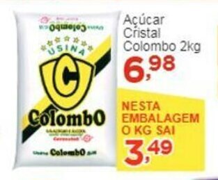 Rossi Supermercado Acucar Cristal Colombo 2kg oferta