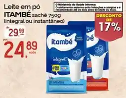 Cometa Supermercados Leite em pó itambé sachê 750g oferta