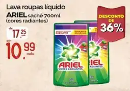 Cometa Supermercados Lava roupas liquido ariel sachê 700ml (cores radiantes) oferta