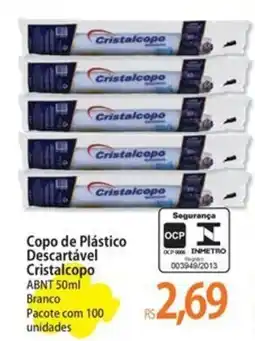 Atacadão Copo de plástico descartável cristalcopo oferta