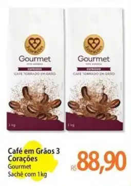 Atacadão Café em Grãos 3 Corações Gourmet oferta
