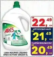 Roldão Ares - lava roupas líquido action green 5l oferta
