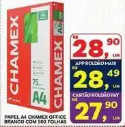 Roldão Chamex - papel a4 office branco com 500 folhas oferta