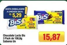 Spani Atacadista Lacta - chocolate bis 3 pack de 100,8g sabores oferta