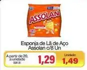 Spani Atacadista Assolan - esponja de lã de aço c/8 un oferta