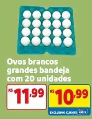 Mercado Extra Ovos brancos grandes bandeja oferta