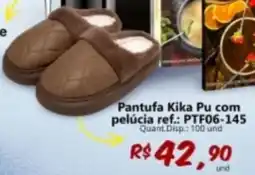Supermercados Manentti Pantufa Kika Pu com pelúcia oferta