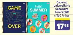 Supermercados Jau Serve Caderno universitário capa dura foroni cliff oferta