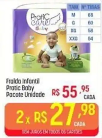 Fralda infantil pratic baby pacote unidade