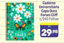 Supermercados Jau Serve Caderno universitário capa dura foroni cliff oferta