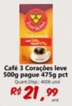 Supermercados Manentti Café 3 Corações oferta