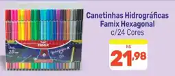 Supermercados Jau Serve Canetinhas Hidrográficas Famix Hexagonal oferta