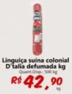 Supermercados Manentti Linguiça suína colonial d'talia defumada oferta