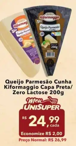 UniSuper Queijo Parmesão Cunha Kiformaggio Capa Preta/ Zero Lactose oferta