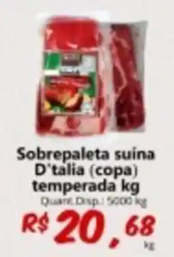 Supermercados Manentti Sobrepaleta suína D'talia (copa) temperada oferta