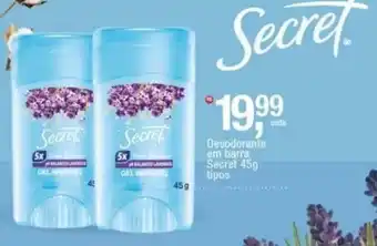 Desodorante em barra secret 45g tipos