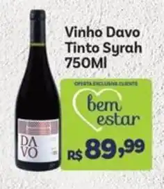 Covabra Supermercados Vinho Davo Tinto Syrah oferta