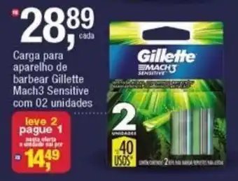 Carga para aparelho de barbear Gillette Mach3 Sensitive
