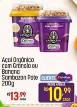 Muffato Açaí Orgânico com Granola ou Banana Sambazon Pote oferta