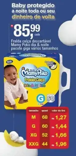 Frangolândia Fralda-calça descartável mamy poko dia & noite oferta