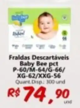 Supermercados Manentti Fraldas descartáveis baby bee pct oferta