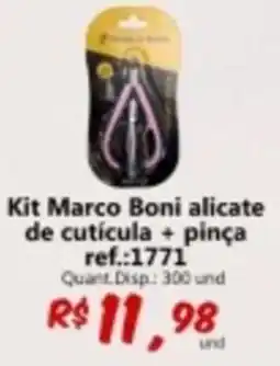Supermercados Manentti Kit Marco Boni alicate de cutícula + pinça oferta