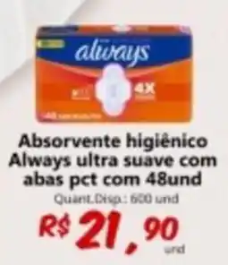 Supermercados Manentti Absorvente higiênico always ultra suave com abas pct oferta